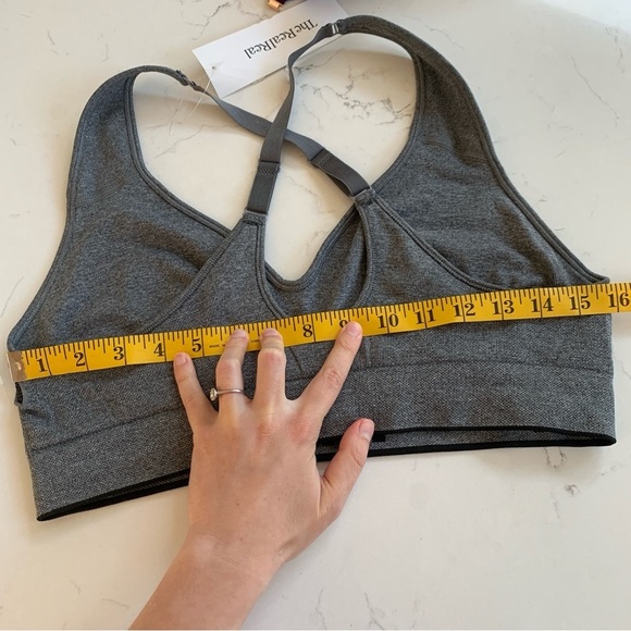 Women's PUMA Solstice Seamless Low Supports Sports Bra Sz Large Gray Black - Picture 8 of 9